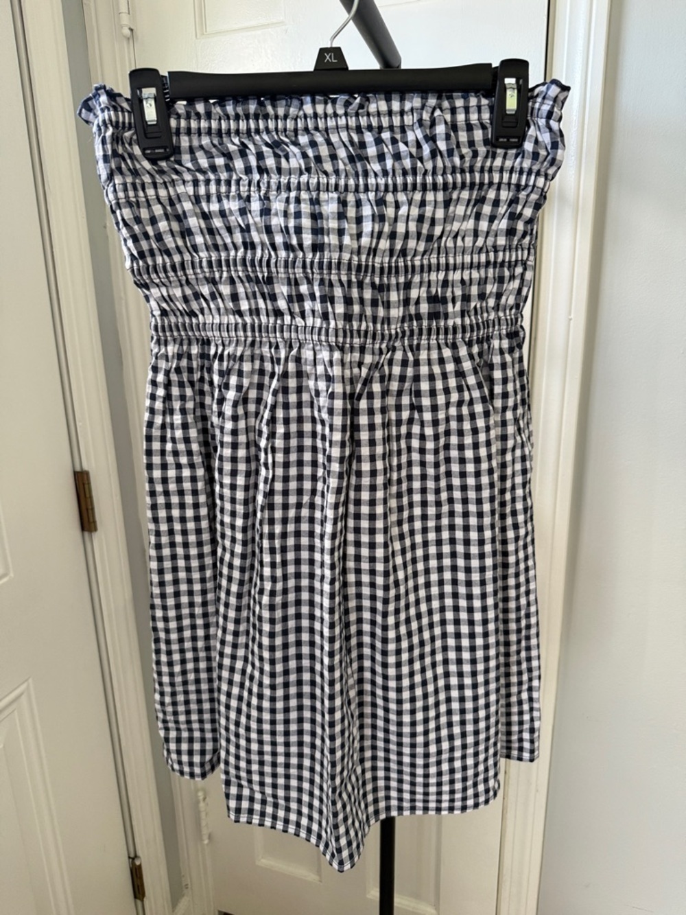 Hippi Rose Black & White Gingham Strapless Top